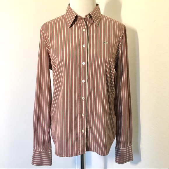 Lacoste Collared Button Front Stripe Shirt - Picture 1 of 8